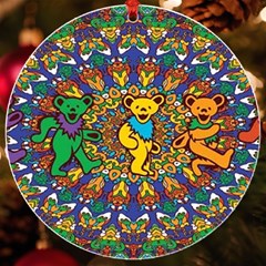 Dead Dancing Bears Grateful Dead Pattern Uv Print Acrylic Ornament Round