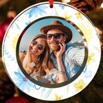 Personalized Name Photo Watercolor flower UV Print Acrylic Ornament Round UV Print Acrylic Ornament Round Front