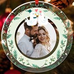 Personalized Name Photo Leaf Frame with Brids UV Print Acrylic Ornament Round UV Print Acrylic Ornament Round Front