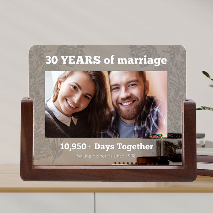 Personalized Wedding anniversary Years of Marriage Any Text Acrylic UV Print 8  Tabletop Frame Acrylic UV Print 8  Tabletop Frame (U-Shape)