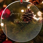 Personalized Name Wedding Frame UV Print Acrylic Ornament Round UV Print Acrylic Ornament Round Front