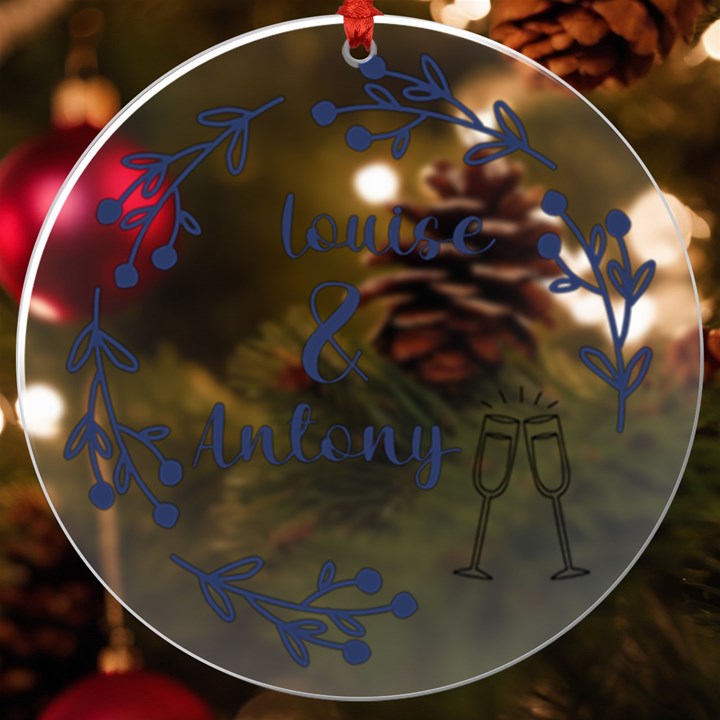 Personalized Name Wine UV Print Acrylic Ornament Round UV Print Acrylic Ornament Round