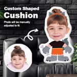 Personalized Photo in Wolf Monster Cartoon Style Custom Shaped Cushion Cut To Shape Cushion Case Front