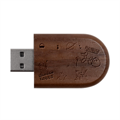Marillo Pastel Zkt, Aesthetic, Stickers, Yellow Wood Oval Usb Flash Drive