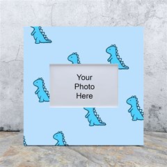 Dinosaur , Cute, Pastel, White Box Photo Frame 4  X 6 