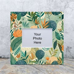 Leaves Pattern Flora Nature White Box Photo Frame 4  X 6 