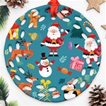 Personalized Merry Christmas Photo Round Filigree Ornament Round Filigree Ornament (Two Sides) Front