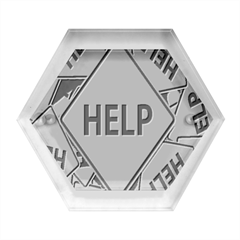 Caution Road Sign Help Cross Yellow Hexagon Wood Jewelry Box