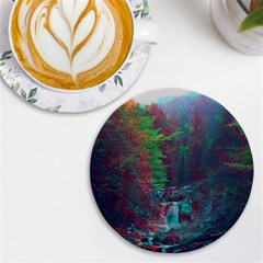 Foroest Nature Trippy Uv Print Round Tile Coaster