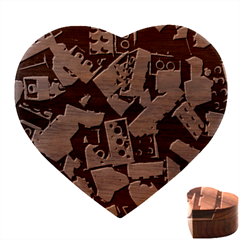 Lego, Toy Block, Colorfulness Heart Wood Jewelry Box