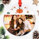 Personalized Thanksgiving Photo Round Ornament Round Ornament (Two Sides) Back