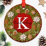 Personalized Photo Any Text Christmas Round Ornament Round Ornament (Two Sides) Back