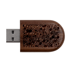 Circles, Colorful Wood Oval Usb Flash Drive