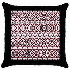 Illustration Of Ukrainian Folk Seamless Pattern Ornament Throw Pillow Case (black)
