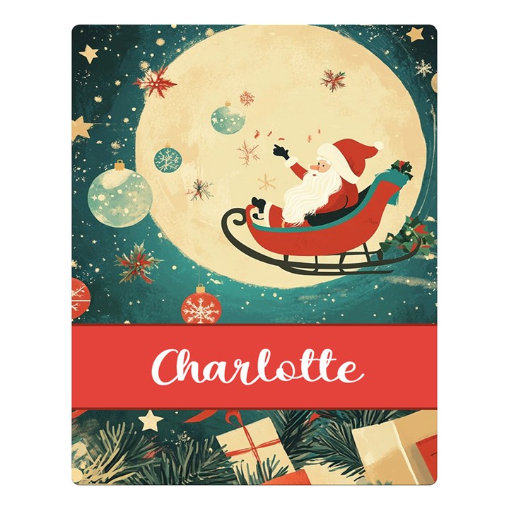 Personalized Christmas Name Any Text Two Sides Premium Plush Fleece Blanket Two Sides Premium Plush Fleece Blanket (Large)