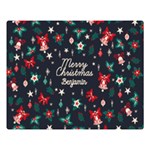 Personalized Christmas Name Any Text Two Sides Premium Plush Fleece Blanket Two Sides Premium Plush Fleece Blanket (Large) 80 x60  Blanket Back