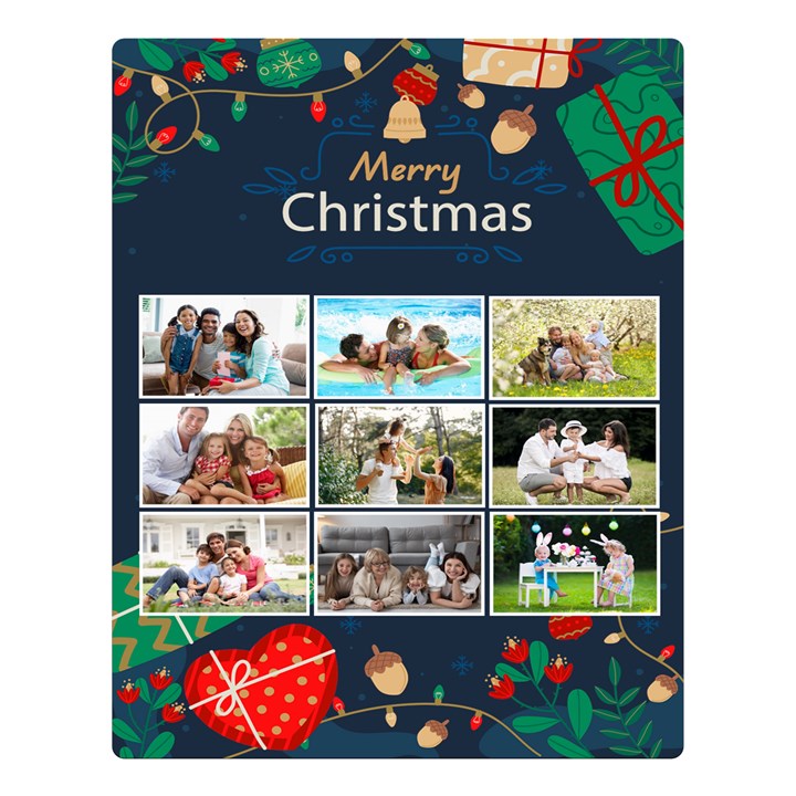 Personalized Christmas Photo Name Any Text Two Sides Premium Plush Fleece Blanket Two Sides Premium Plush Fleece Blanket (Large)