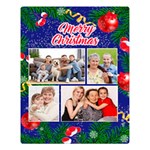 Personalized Christmas Photo Name Any Text Two Sides Premium Plush Fleece Blanket Two Sides Premium Plush Fleece Blanket (Large) 80 x60  Blanket Back