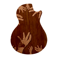 Horror Themed Bloody Hands Guitar Shape Wood Guitar Pick Holder Case And Picks Set