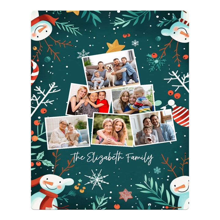 Personalized Christmas Photo Name Any Text Two Sides Premium Plush Fleece Blanket Two Sides Premium Plush Fleece Blanket (Large)