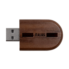 Strong Italian Energy Wood Oval Usb Flash Drive