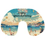 Personalized Name Any Text Enjoy Your Holiday Travel Neck Pillow Travel Neck Pillow Front