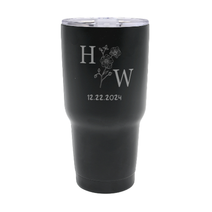 Personalized Initial Wedding Date 30oz Thermal Travel Tumbler 30oz Thermal Travel Tumbler