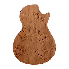 Birtay Cats Bunnies, Koteto Guitar Shape Wood Guitar Pick Holder Case And Picks Set