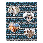 Personalized Photo Heart Frame Valentine s Day Two Sides Premium Plush Fleece Blanket Two Sides Premium Plush Fleece Blanket (Large) 80 x60  Blanket Back
