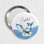 Personalized Name Any Text Whale with Flower Handbag Mirror 2.25  Handbag Mirror Front
