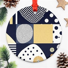 Geometric Design 10 Round Ornament (two Sides)