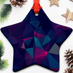 Turquoise Abstract Black Galaxy Pattern Turquoise Star Ornament (two Sides)