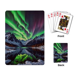 Lake Mountains Aorora Northern Lights Snow Playing Cards Single Design (rectangle)