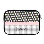 Personalized Name Any Text Dot with Checked Pattern Apple MacBook Pro 17  Zipper Case Front