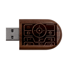 Retro Mobile Device Output Device Wood Oval Usb Flash Drive