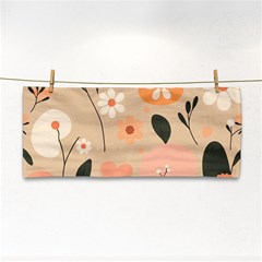 Minimalist Pattern With Simple Lines,flower And Shapes, Creating A Clean And Modern Hand Towel