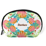 Personalized Floral Name Any Text Accessory Pouch (Large) Back