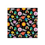 Personalized Happy Pattern Name Any Text Satin Bandana Scarf 22  x 22  Front