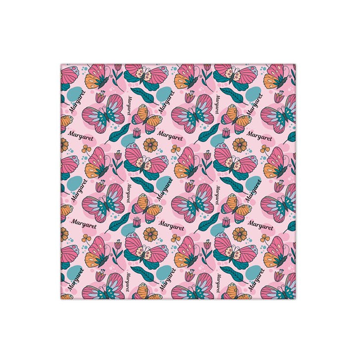 Personalized Butterfly Pattern Name Any Text Satin Bandana Scarf 22  x 22 
