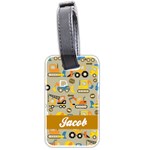 Personalized name Construction Vehicles Luggage Tag (two sides) Front