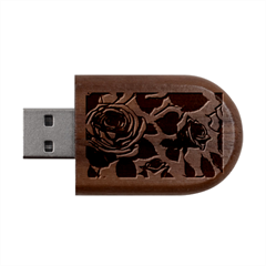 Roses Wood Oval Usb Flash Drive