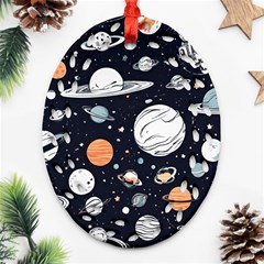 Space Galaxy Universe Stars Sky Oval Filigree Ornament (two Sides)