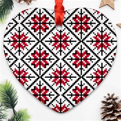 Ukrainian Folk Seamless Pattern Ornament Ethnic Ornament Border Element Traditional Art Heart Ornament (two Sides)