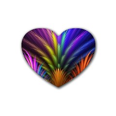Abstract Colors - , Abstract Colors Rubber Coaster (heart)