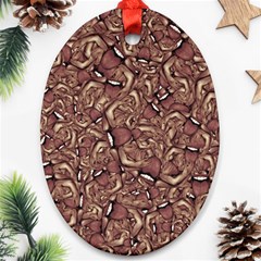 Human Spider Mutant Creatures Motif Random Pattern Ornament (oval)
