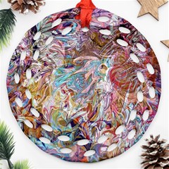 Abstract Waves Round Filigree Ornament (two Sides)