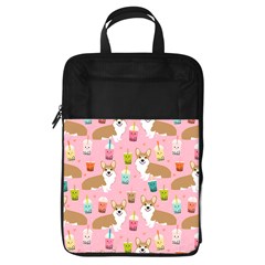 Corgi Bubble Boba Tea Pink Pattern Foldable Shoe Storage Bag