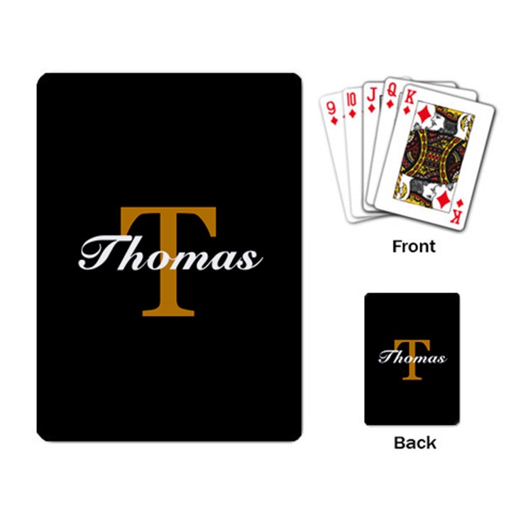 Classic Black Monogram Playing Cards Single Design (Rectangle)