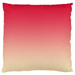 Crimson Red To Cream Yellow Linear Gradient Large Cushion Case (two Sides)