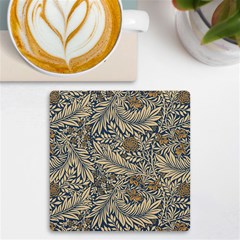 Brown Vintage Background Vintage Floral Pattern, Brown Uv Print Square Tile Coaster 